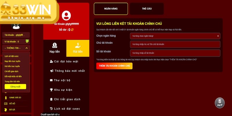 Chỉ dẫn thao tác rút tiền 33WIN thành công cho bạn 